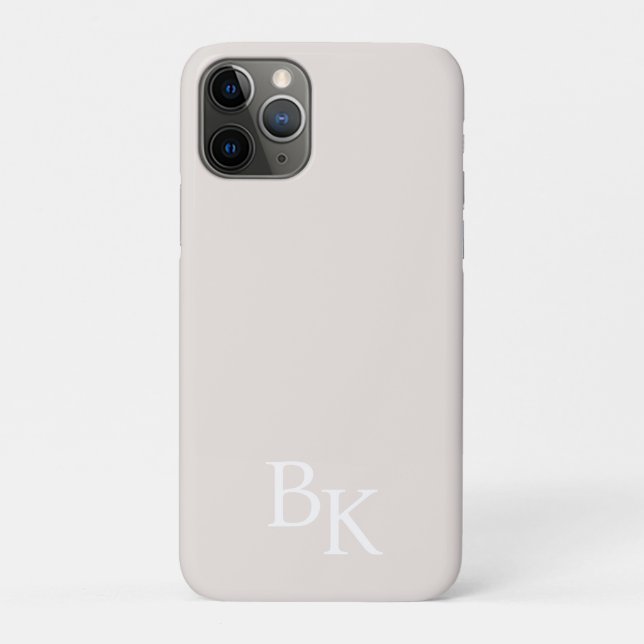 Coques Case-Mate iPhone Monogramme Initial Personnalisé Minimal Neutre (Dos)