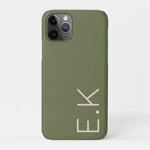 Case-Mate iPhone Case Monogramme Initial Personnalisé Minimal Vert Terre