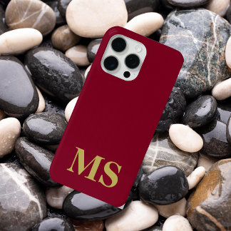 Coque Case-Mate iPhone Monogramme Initial Personnalisé Rouge Minimaliste