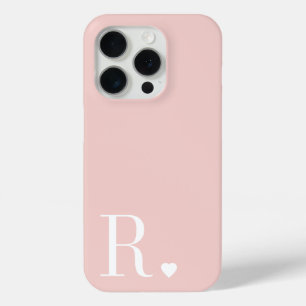 Coque Case-Mate iPhone Monogramme initial rose féminin blanc