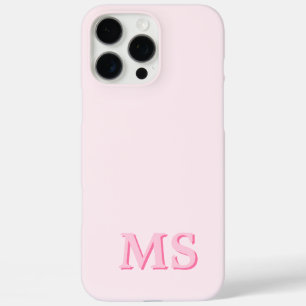 Coque iPhone 16 Pro Max Monogramme initial rose moderne