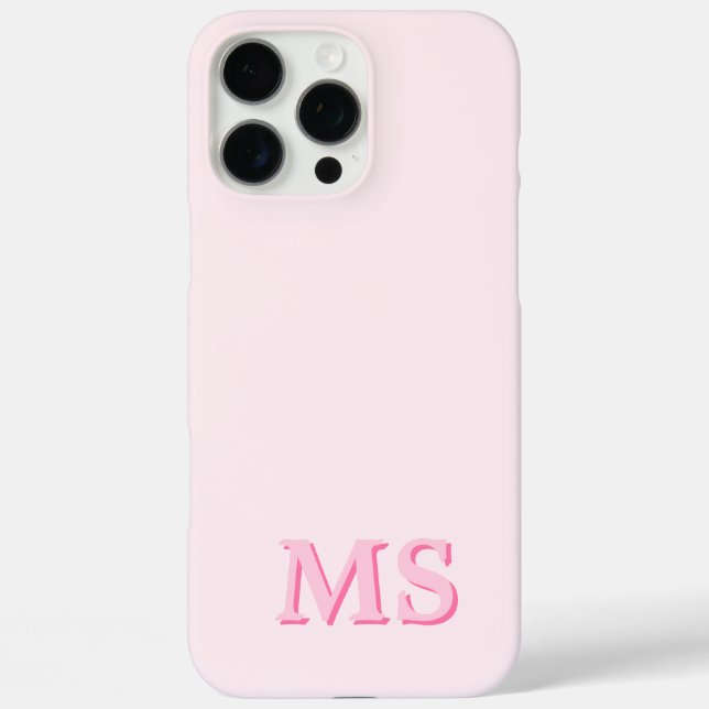 Coques Case-Mate iPhone Monogramme initial rose moderne (Verso)