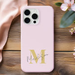 Case-Mate iPhone Case Monogramme initial rose moderne minimal<br><div class="desc">Boîtier téléphonique initial minimal rose. Créez votre propre coque iphone personnalisé avec un nom initial personnalisé.</div>