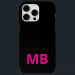 Coque Case-Mate iPhone Monogramme initial rose simple<br><div class="desc">Boîtier Téléphonique Monogramme Initiale Simple Et Moderne. Créez votre propre coque iphone personnalisé avec un nom initial personnalisé.</div>