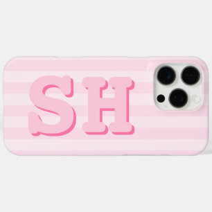Coque iPhone 16 Pro Max Monogramme initial rose simple