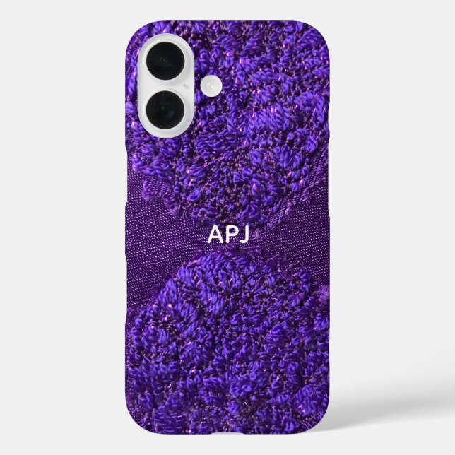 Coques Case-Mate iPhone Monogramme initial violet blanc féminin Abstrait (Verso)