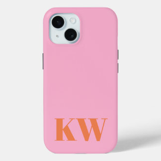 Coque Case-Mate iPhone Monogramme initiales personnalisé rose orange mode