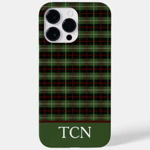 Coque Case-Mate iPhone Monogramme Initiales Rouge Vert Noir Carreaux Tart
