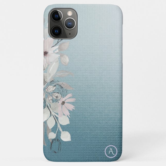 Coques Case-Mate iPhone *~* Monogramme Iridescendance Turquoise Textile Gr (Dos)