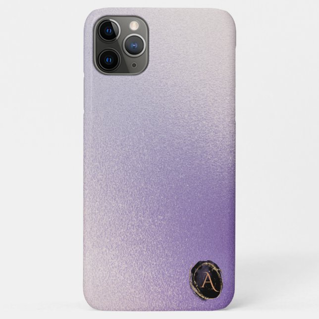 Coques Case-Mate iPhone *~* Monogramme Iridescente Pastel Lavender Gradien (Dos)