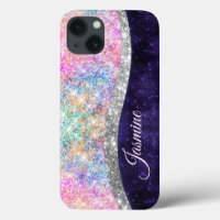 monogramme irisé de fausse parties scintillant vio