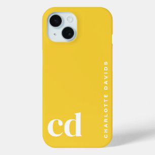 Coque Case-Mate iPhone Monogramme jaune clair simple