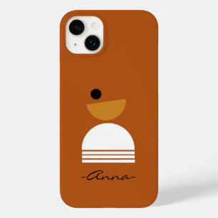 Coque Case-Mate iPhone Monogramme jolies couleurs Abstrait Brun blanc sim