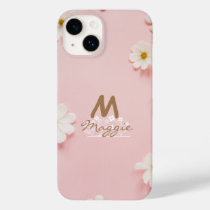 Coque Case-Mate iPhone Monogramme jolies fleurs mignonne photographie ros