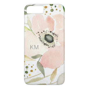 Coque Case-Mate Pour iPhone Monogramme la joie de l'aquarelle du blanc