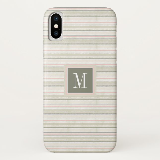 Coques Case-Mate iPhone Monogramme | la joie des rayures d'aquarelle du (Dos)