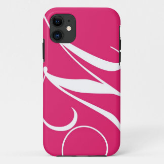 Coque Case-Mate Pour iPhone Monogramme M rose Chaud, Script Blanc