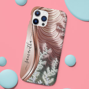 Case-Mate iPhone Case Monogramme manuscrit rose métal or