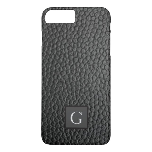 Coques Case-Mate iPhone Monogramme Meilleur homme Groomsman Black Leather  (Dos)