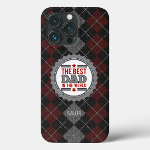 Case-Mate iPhone Case Monogramme meilleur papa marron et gris