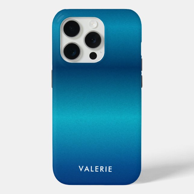 Coques Case-Mate iPhone monogramme métallique de texture bleu cobalt (Verso)