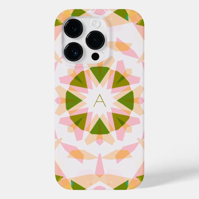 Coques Case-Mate iPhone Monogramme mignon vert jolie rose magique (Verso)