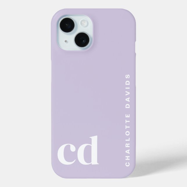 Coques Case-Mate iPhone Monogramme mignon violet fille (Verso)