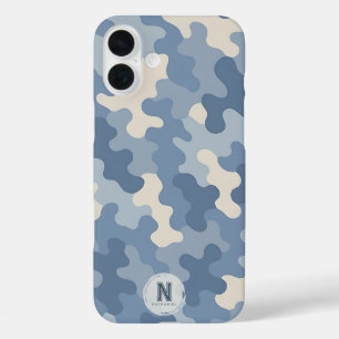 Coque Pour iPhone 16 Plus Monogramme militaire de Camion bleu