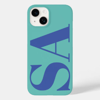 Coque Case-Mate iPhone Monogramme minimal bleu moderne