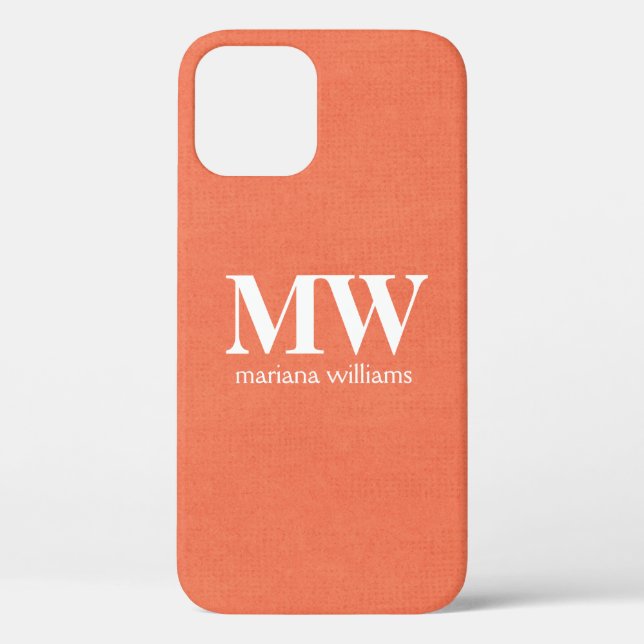 Coques Case-Mate iPhone Monogramme minimal de la pêche initial (Verso)