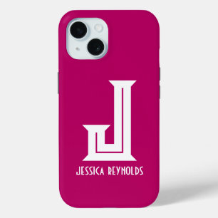 Coque Case-Mate iPhone Monogramme minimal rose chaud