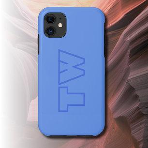 Case-Mate iPhone Case Monogramme minimaliste couleur uni bleu Cornflower