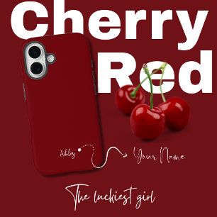 Coque Pour iPhone 16 Monogramme minimaliste Élégant rouge cerise