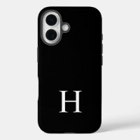 Monogramme Minimaliste Moderne Élégant Noir et Bla