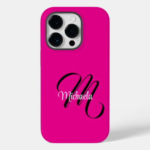 Coque Case-Mate iPhone Monogramme minimaliste moderne initial nom rose ch