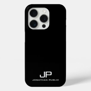 Coque Case-Mate iPhone Monogramme minimaliste moderne noir et blanc