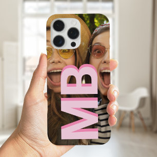 Coque iPhone 16 Pro Max Monogramme minimaliste moderne photo initiale