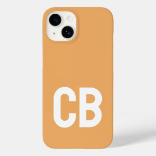 Coque Case-Mate iPhone Monogramme minimaliste orange doux couleur tendanc