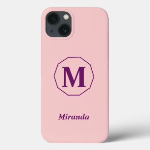 Case-Mate iPhone Case monogramme minimaliste rose clair personnalisé