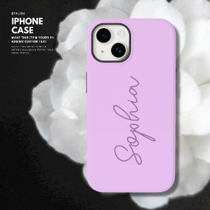 Coque Case-Mate iPhone Monogramme minimaliste simple élégant Lilac Script