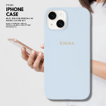 Coque Case-Mate iPhone Monogramme minimaliste simple et élégant<br><div class="desc">Voici notre coque minimaliste iPhone 14 dans une couleur délicate et joliment bleue. Ce coque offre non seulement une protection pour votre appareil, mais aussi une touche d'élégance avec sa personnalisation simple et élégante de ton doré. Le design est à la fois élégant et fonctionnel, offrant un accès facile à...</div>