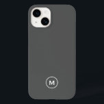 Coque Case-Mate iPhone Monogramme modéré minimaliste<br><div class="desc">Conception monogramme classique moderne avec médaillon monogramme gris et blanc.</div>
