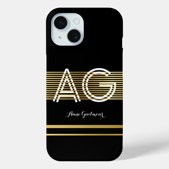 Coques Case-Mate iPhone monogramme moderne (Verso)