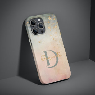 Coque Case-Mate iPhone Monogramme Moderne Abstrait Nom personnalisé Étoil