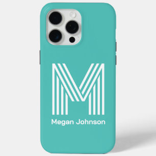 Coque Case-Mate iPhone Monogramme Moderne Aqua