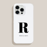 Coque Case-Mate iPhone Monogramme moderne blanc simple<br><div class="desc">Boîtier Téléphonique Monogramme Initiale Simple Et Moderne. Créez votre propre coque iphone personnalisé avec un nom initial personnalisé.</div>