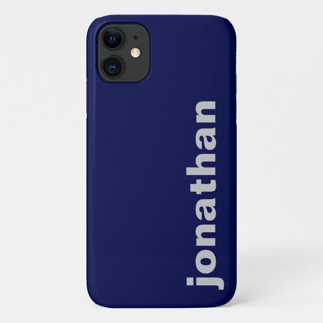 Coques Case-Mate iPhone Monogramme Moderne Bleu Marine (Dos)