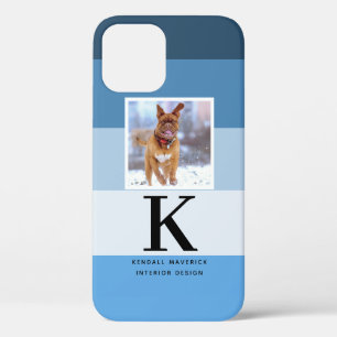 Case-Mate iPhone Case Monogramme moderne de la photo d'animal Bleu Ble
