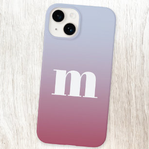 Coque Case-Mate iPhone Monogramme moderne Dégradé rose initial