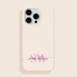 Coque Case-Mate iPhone Monogramme Moderne Élégant Nom de script chic<br><div class="desc">Monogramme Moderne Élégant Chic Nom de script Personnalisé coque iphone</div>